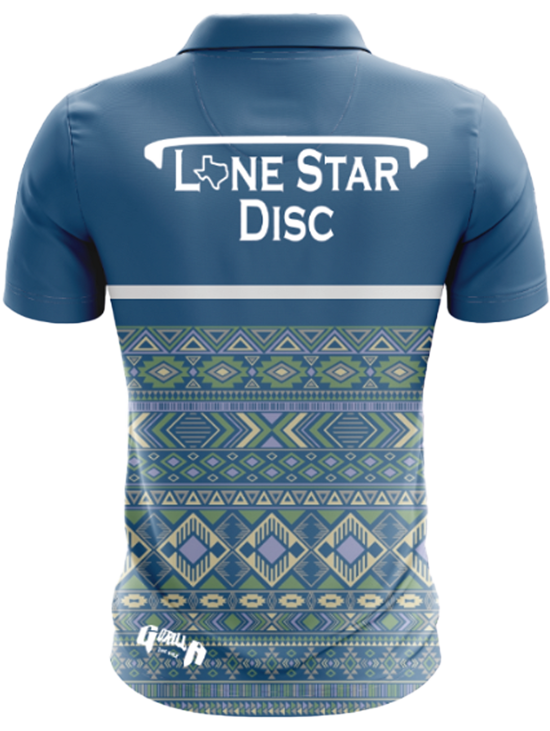 Lone Star Disc Blue Mayan Athletic Polo