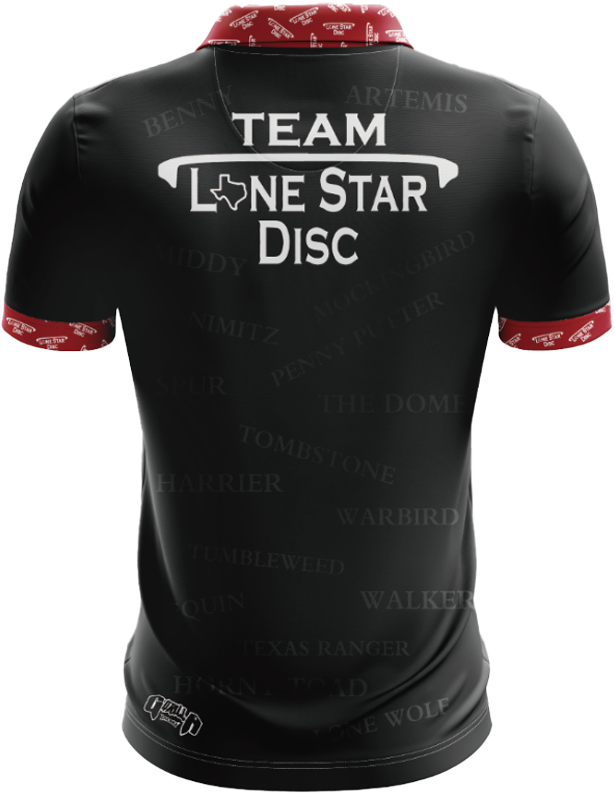 Lone Star Disc Name Athletic Polo - Black