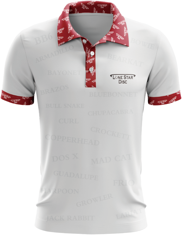 Lone Star Disc Name Athletic Polo - White