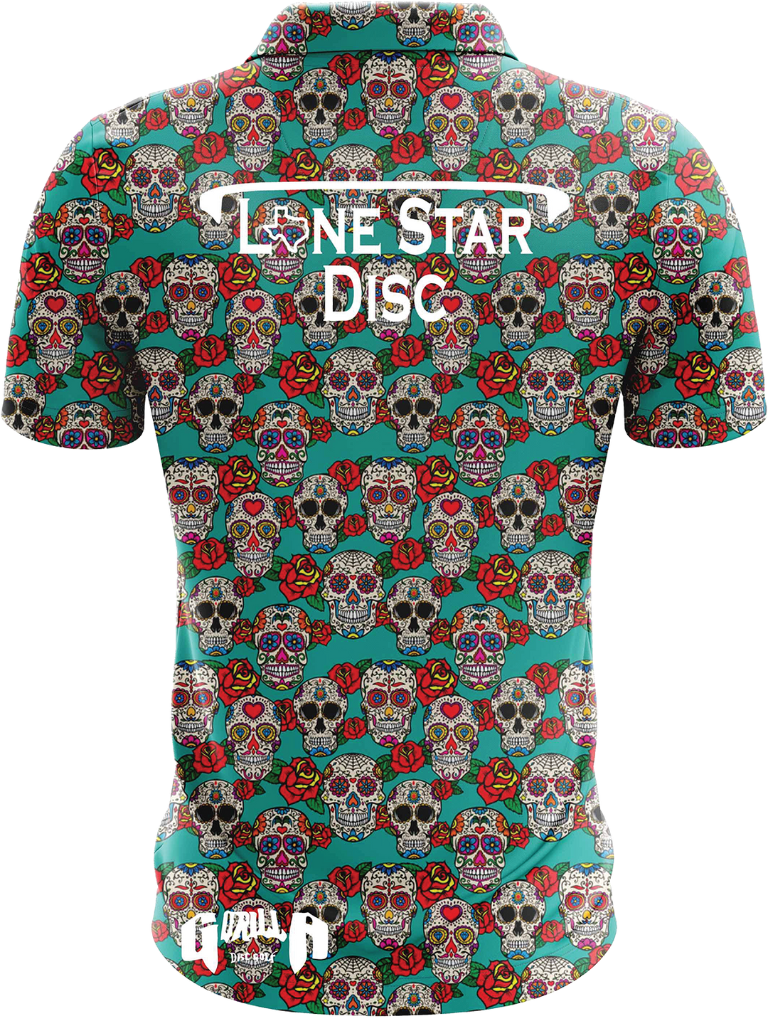 Lone Star Disc Sugar Skull Athletic Polo